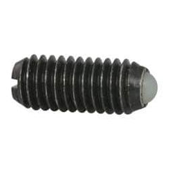 Vlier - M6x1.0, 3.5mm Ball Diam, 14mm Body Length, 1mm Max Ball Reach, Threaded Ball Plunger - Steel Body, Nylon Ball, 2.02 Lb Initial End Force, 2.92 Lb Final End Force, Locking Element - Eagle Tool & Supply