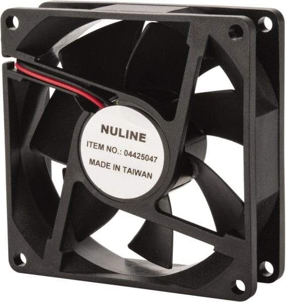 Value Collection - 24 Volts, DC, 37.5 CFM, Square Tube Axial Fan - 0.13 Amp Rating, 2,700 to 3,000 RPM, 3.15" High x 3.15" Wide x 1" Deep - Eagle Tool & Supply