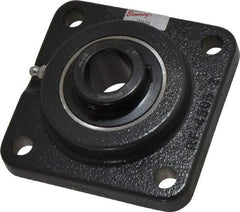 Browning - 1" ID, 4-1/4" OAL x 4-1/4" OAH 4-Bolt Flange - 2,567 Lb Static Cap, 4,381 Lb Dyn Cap, 3-1/4" Btw Mnt Hole Ctrs, Cast Iron - Eagle Tool & Supply