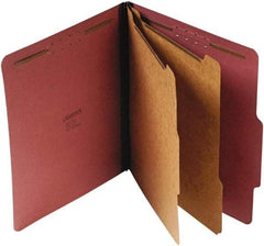 UNIVERSAL - 8-1/2 x 11", Letter Size, Red, Classification Folders with Top Tab Fastener - 25 Point Stock, Right of Center Tab Cut Location - Eagle Tool & Supply