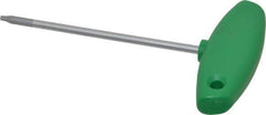 Wiha - T9 Standard Torx Key - Flag-Style, 3.94" Length Under Head, 100mm OAL - Eagle Tool & Supply