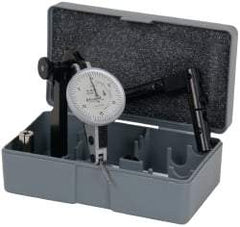 TESA Brown & Sharpe - 6 Piece, 0.05" to 0.06" Measuring Range, 1-1/2" Dial Diam, 0-15-0 Dial Reading, White Dial Test Indicator Kit - 0.0001" Accuracy, 0.65" Contact Point Length, 0.08" Ball Diam, 0.005" Dial Graduation - Eagle Tool & Supply