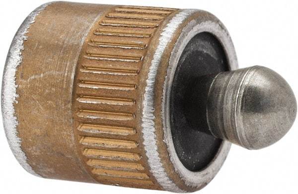 Vlier - 7/16" Body Diam, 0.45" Body Length, 0.2" Nose Diam, 0.24" Nose Length, Spring Locating Pin - 11.2 Lb Final End Force, Aluminum Body, Alloy Steel Nose - Eagle Tool & Supply