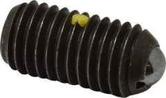 Vlier - 5/8-11, 0.375" Ball Diam, 1.25" Body Length, 0.096" Max Ball Reach, Threaded Ball Plunger - Steel Body, Stainless Steel Ball, 9 Lb Initial End Force, 18 Lb Final End Force, Locking Element - Eagle Tool & Supply