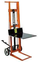 Wesco Industrial Products - 750 Lb Capacity, 54" Lift Height, Hydraulic Platform Base Manually Operated Lift - 54" Minimum Operating Height - Eagle Tool & Supply