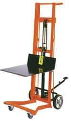Wesco Industrial Products - 750 Lb Capacity, 54" Lift Height, Hydraulic Platform Base Manually Operated Lift - 54" Minimum Operating Height - Eagle Tool & Supply