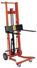 Wesco Industrial Products - 750 Lb Capacity, 54" Lift Height, Hydraulic Platform Base Manually Operated Lift - 54" Minimum Operating Height - Eagle Tool & Supply