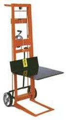 Wesco Industrial Products - 750 Lb Capacity, 54" Lift Height, Winch Platform Base Manually Operated Lift - 54" Minimum Operating Height - Eagle Tool & Supply