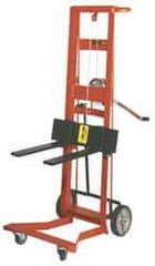 Wesco Industrial Products - 750 Lb Capacity, 54" Lift Height, Winch Platform Base Manually Operated Lift - 5.75" Minimum Operating Height - Eagle Tool & Supply