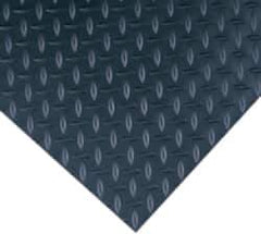Wearwell - 75 Ft. Long x 4 Ft. Wide x 1/4 Inch Thick, Vinyl, Diamond Plate Surface Switchboard Matting - 30,000 V Max Dielectric Strength, 17,000 V Max Recommended Use, Black - Eagle Tool & Supply