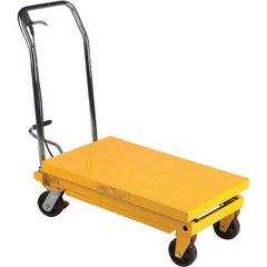 Wesco Industrial Products - 700 Lb Capacity Manual Hydraulic Post Lift Table - 37" to 35" Lift Height, 32" Platform Length x 19-1/2" Platform Width - Eagle Tool & Supply