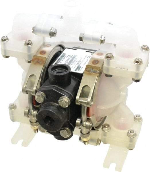 SandPIPER - 1/4" NPT, Nonmetallic, Air Operated Diaphragm Pump - Santoprene Diaphragm, Polypropylene Housing - Eagle Tool & Supply