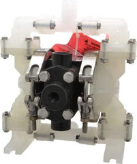 SandPIPER - 1/4" NPT, Nonmetallic, Air Operated Diaphragm Pump - PTFE Diaphragm, Polypropylene Housing - Eagle Tool & Supply