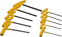 Bondhus - 10 Piece T-Handle Hex Key Set - Hex Range 3/32 to 3/8", Protanium High Torque Steel - Eagle Tool & Supply