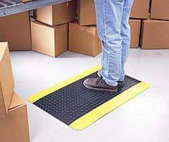 Wearwell - 75' Long x 4' Wide, Dry Environment, Anti-Fatigue Matting - Black, Vinyl with Vinyl Sponge Base, Beveled on 4 Sides - Eagle Tool & Supply