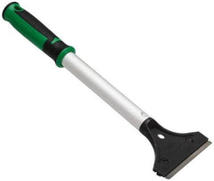 Unger - Carbon Steel 2-Edge Scraper - 4" Blade Width, 12" Long Aluminum Handle - Eagle Tool & Supply