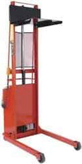 Wesco Industrial Products - 2,000 Lb Capacity, 90" Lift Height, Battery Operated Lift - 5-3/4" Lowered Height, 15" Load Center, 27" Overall Width - Eagle Tool & Supply