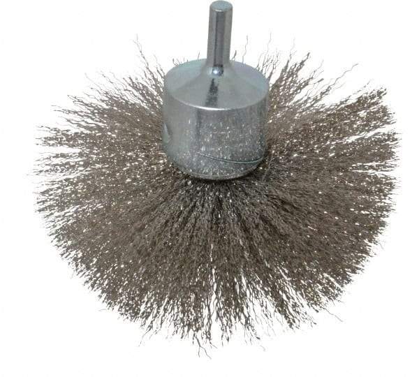 Anderson - 4" Brush Diam, Crimped, Flared End Brush - 1/4" Diam Shank, 15,000 Max RPM - Eagle Tool & Supply