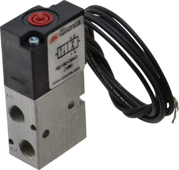 ARO/Ingersoll-Rand - 1/8", 4-Way Body Ported Stacking Solenoid Valve with Speed Control - 24 VDC, 0.2 CV Rate, 2.8" High - Eagle Tool & Supply