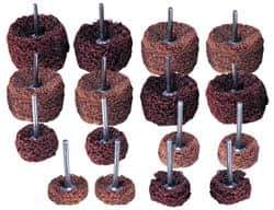 Superior Abrasives - 1 & (2) 1-1/2" Diam Scrubber Buffing Wheel Set - Shank Included - Eagle Tool & Supply