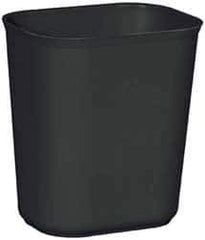 Rubbermaid - 14 Qt Black Rectangle Trash Can - Fiberglass, 12-1/4" High x 11-1/8" Long x 8-1/4" Wide - Eagle Tool & Supply