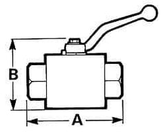 Voss - 3/8" Pipe, Full Port, Stainless Steel Standard Ball Valve - Inline - One Way Flow, FNPTF x FNPTF Ends, Lever Handle, 7,250 WOG - Eagle Tool & Supply