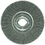 12" Diameter - 2" Arbor Hole - Crimped Steel Wire Straight Wheel - Eagle Tool & Supply