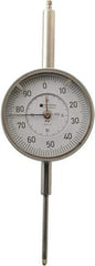 TESA Brown & Sharpe - 2" Range, 0-100 Dial Reading, 0.001" Graduation Dial Drop Indicator - 3" Dial, 0.1" Range per Revolution, Revolution Counter - Eagle Tool & Supply