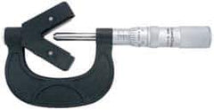 TESA Brown & Sharpe - 3/32 to 1 Inch Measurement, 0.0001 Inch Graduation, 3 Flutes Measured, Mechanical V Anvil Micrometer - Satin Chrome Finish, Carbide - Eagle Tool & Supply