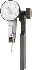 TESA Brown & Sharpe - 0.03 Inch Range, 0.0005 Inch Dial Graduation, Horizontal Dial Test Indicator - 1 Inch White Dial, 0-15-0 Dial Reading - Eagle Tool & Supply