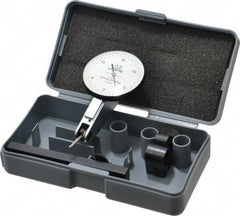 TESA Brown & Sharpe - 0.03 Inch Range, 0.0005 Inch Dial Graduation, Horizontal Dial Test Indicator - 1-1/2 Inch White Dial, 0-15-0 Dial Reading, Accurate to 0.0005 Inch - Eagle Tool & Supply