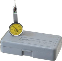 TESA Brown & Sharpe - 0.8 mm Range, 0.01 mm Dial Graduation, Horizontal Dial Test Indicator - 28 mm White Dial, 0-0.4-0 Dial Reading, 0.01 mm - Eagle Tool & Supply