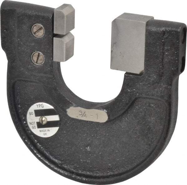 YPG - 3/4 to 1 Inch, Cast Iron 3 Frame Snap Gage - 0.0001 Inch Graduation, Hardened Tool Steel Anvil - Eagle Tool & Supply