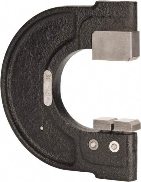 YPG - 1-1/4 to 1-1/2 Inch, Cast Iron 4 Frame Snap Gage - 0.001 Inch Graduation, Hardened Tool Steel Anvil - Eagle Tool & Supply