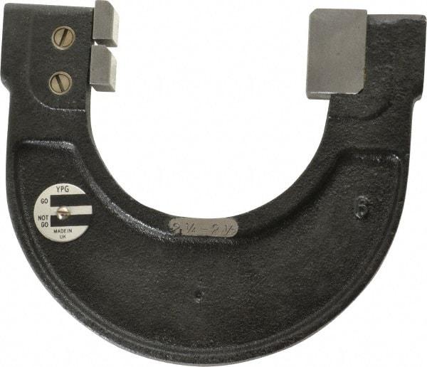YPG - 2-1/4 to 2-1/2 Inch, Cast Iron 6 Frame Snap Gage - 0.001 Inch Graduation, Hardened Tool Steel Anvil - Eagle Tool & Supply