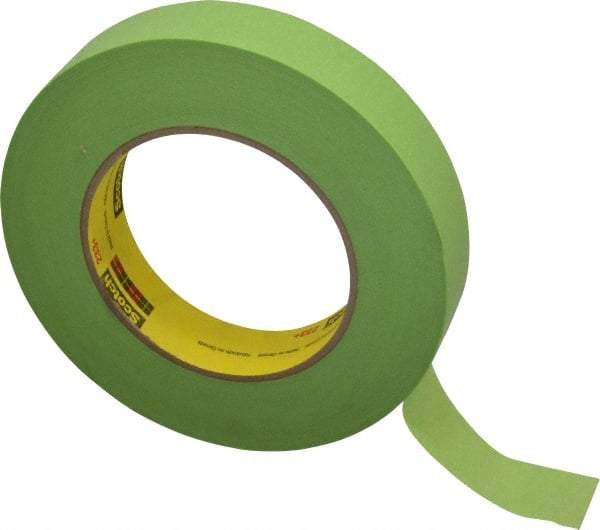 3M - 1" Wide x 60 Yd Long Green Paper Masking Tape - Series 401+/233+, 6.7 mil Thick, 25 In/Lb Tensile Strength - Eagle Tool & Supply