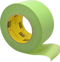 3M - 3" Wide x 60 Yd Long Green Paper Masking Tape - Series 401+/233+, 6.7 mil Thick, 25 In/Lb Tensile Strength - Eagle Tool & Supply