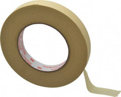 3M - 3/4" Wide x 60 Yd Long Tan Paper Masking Tape - Series 2380, 7.2 mil Thick, 28 In/Lb Tensile Strength - Eagle Tool & Supply