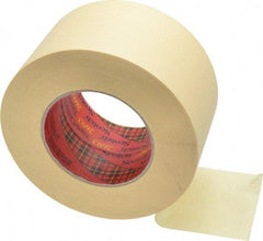 3M - 3" Wide x 60 Yd Long Tan Paper Masking Tape - Series 2693, 7.9 mil Thick, 29 In/Lb Tensile Strength - Eagle Tool & Supply