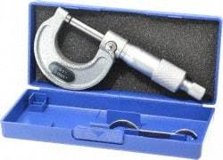 Value Collection - 0 to 1" Range, 0.0001" Graduation, Mechanical Outside Micrometer - Ratchet Stop Thimble, Accurate to 0.0001" - Eagle Tool & Supply