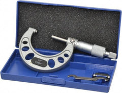 Value Collection - 1 to 2" Range, 0.0001" Graduation, Mechanical Outside Micrometer - Ratchet Stop Thimble, Accurate to 0.0001" - Eagle Tool & Supply