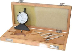 Value Collection - 0 to 10 Inch Range, Steel, White Dial Depth Gage - 0.001 Inch Graduation, 0.001 Inch Accuracy, 1/2 Inch Travel, 3-1/8 Inch Base Measuring Length - Eagle Tool & Supply