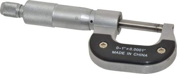 Value Collection - 0 to 1" Range, 0.0001" Graduation, Mechanical Outside Micrometer - Ratchet Stop Thimble - Eagle Tool & Supply