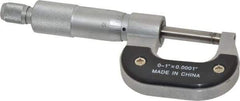 Value Collection - 0 to 1" Range, 0.0001" Graduation, Mechanical Outside Micrometer - Ratchet Stop Thimble - Eagle Tool & Supply