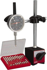TESA Brown & Sharpe - 0.001" Graduation, 0-100 Dial Reading, Indicator & Base Kit - 2-1/4" Dial Diam - Eagle Tool & Supply