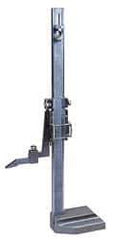 Value Collection - 0 to 12 Inch Measurement, 0.001 Inch Graduation, Vernier Height Gage - Satin Chrome Finish, Steel, 4.9 Inch Long x 3.3 Inch Wide - Eagle Tool & Supply