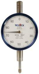 Teclock - 1/4" Range, 0-100 Dial Reading, 0.001" Graduation Dial Drop Indicator - 2-11/64" Dial, 0.1" Range per Revolution, 0.0007" Accuracy - Eagle Tool & Supply