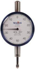 Teclock - 1/4" Range, 0-50-0 Dial Reading, 0.001" Graduation Dial Drop Indicator - 2-11/64" Dial, 0.1" Range per Revolution, 0.0007" Accuracy - Eagle Tool & Supply