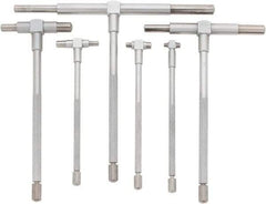 Value Collection - 6 Piece, 5/16 to 6 Inch, Hardened Tool Steel, Satin Chrome Finish, Telescoping Gage Set - 4 and 5 Inch Long Handles - Eagle Tool & Supply