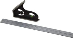 TESA Brown & Sharpe - 2 Piece, 12" Combination Square Set - 1/16, 1/32, 1/64 & 1/8" (4R) Graduation, Hardened Steel Blade, Hardened Steel Square Head - Eagle Tool & Supply